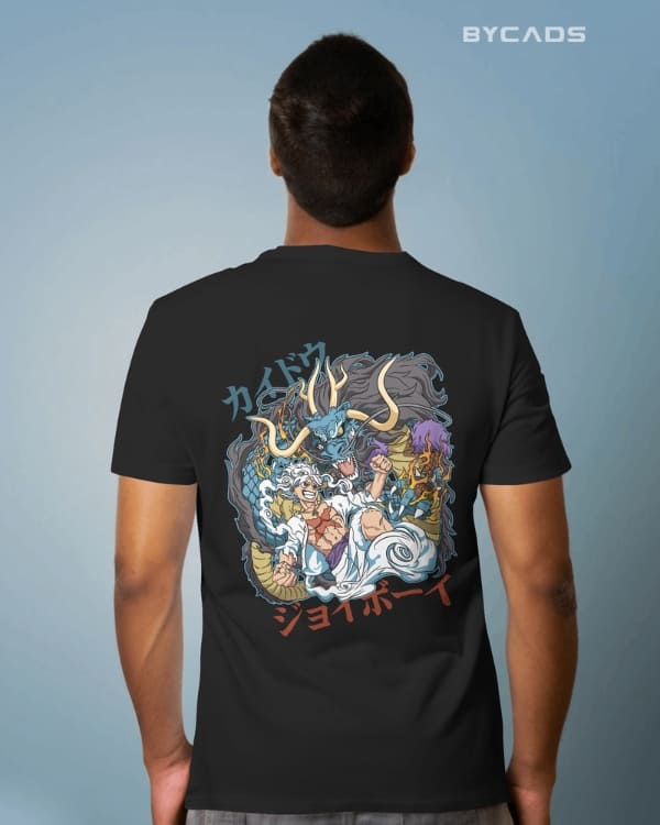 Luffy Gear 5 Joy Boy Graphic Regular-Fit Cotton Blend T-Shirt | Anime Streetwear