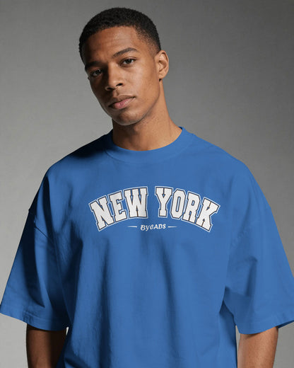 BYCADS New York Oversized T-Shirt | Cotton Blend Drop Shoulder Relaxed Fit  | Casual Streetwear Oversized T-Shirt