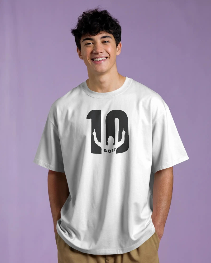 BYCADS Lionel Messi Legend  Graphic Oversized Drop Shoulder Cotton Blend T-Shirt