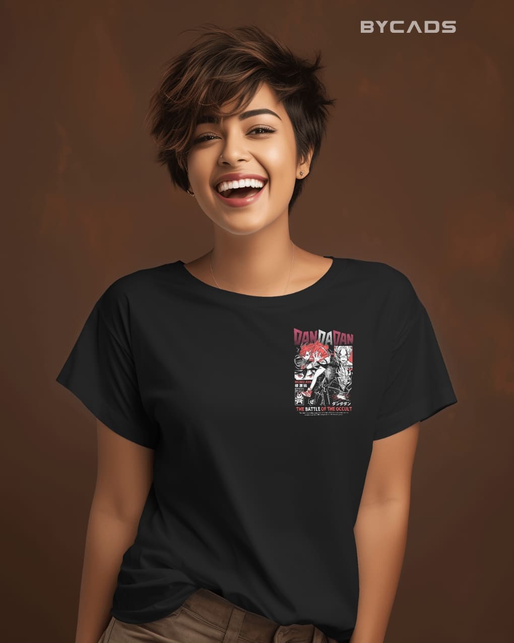 BYCADS "Battle of the Occult" Dandadan Anime Graphic Regular-Fit Cotton Blend T-Shirt