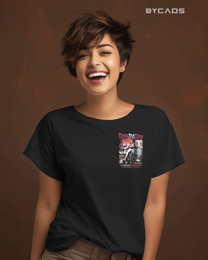 BYCADS "Battle of the Occult" Dandadan Anime Graphic Regular-Fit Cotton Blend T-Shirt