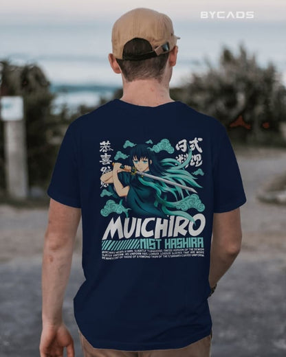 Muichiro Tokito Mist Breathing Graphic Regular-Fit Cotton Blend T-Shirt | Anime Streetwear