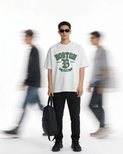 BYCADS Boston Graphic Oversized T-Shirt – Streetwear Cotton Blend t shirt