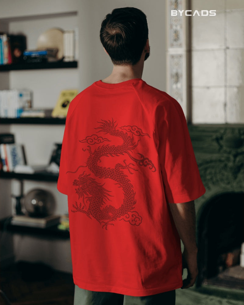 Unique Red Dragon – Oversized Urban Warrior T-Shirt