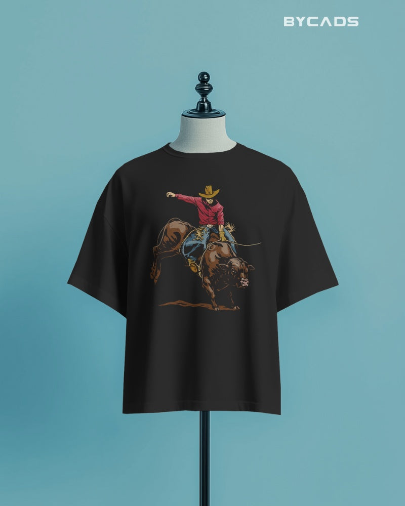 “Rough & Reckless” Cowboy Bull Ride T-shirt By Bycads