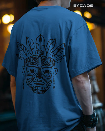 Tribal Warrior Spirit Oversized T-Shirt – Bold Ethnic Power by Bycads