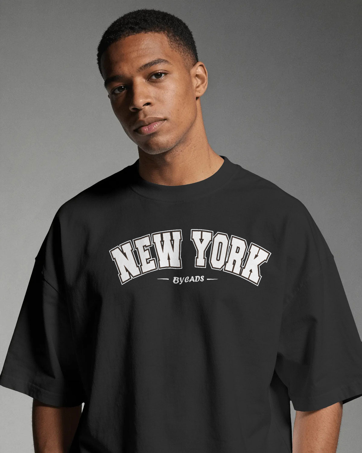 BYCADS New York Oversized T-Shirt | Cotton Blend Drop Shoulder Relaxed Fit  | Casual Streetwear Oversized T-Shirt