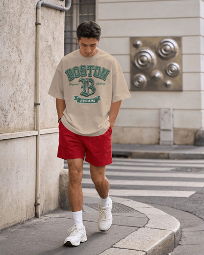 BYCADS Boston Graphic Oversized T-Shirt – Streetwear Cotton Blend t shirt
