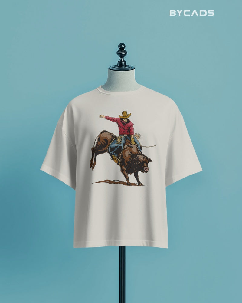 “Rough & Reckless” Cowboy Bull Ride T-shirt By Bycads