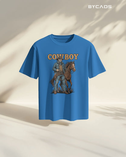 Cowboy with Horse Oversized T-Shirt for Men – Western Partner Graphic by Bycads