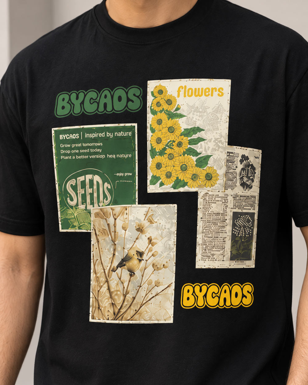 BYCADS Nature Inspired Graphic Oversized T-Shirt – 240 GSM 100% Cotton
