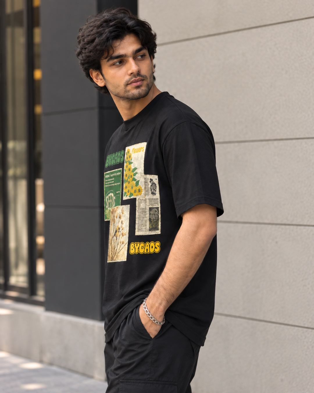 BYCADS Nature Inspired Graphic Oversized T-Shirt – 240 GSM 100% Cotton
