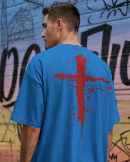 Bloodstroke Cross Oversized T-Shirt for Men