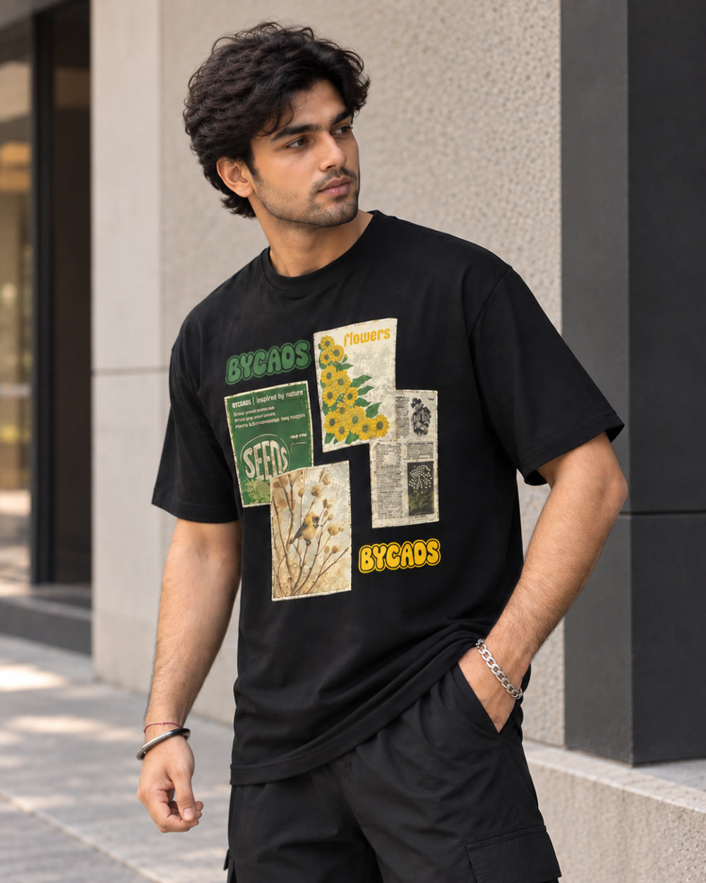 BYCADS Nature Inspired Graphic Oversized T-Shirt – 240 GSM 100% Cotton