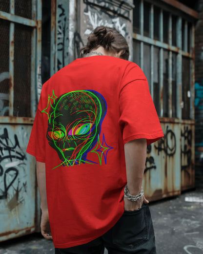 Cosmic Frequency Oversized Alien Graphic Tee