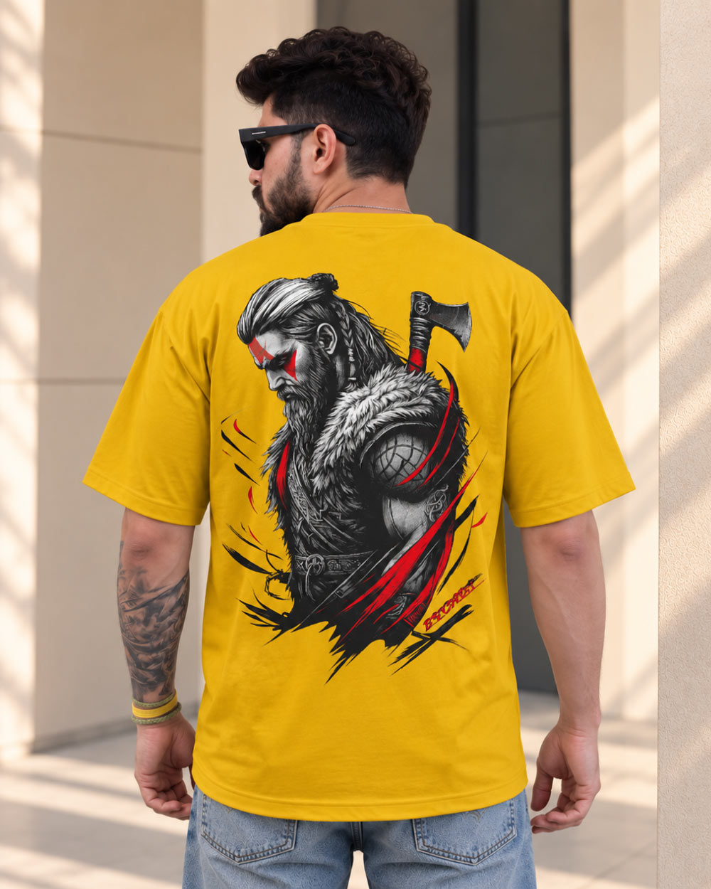 “The Viking’s Wrath” Oversized Warrior T-shirt By Bycads