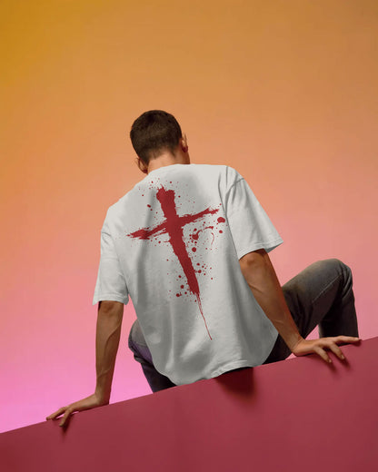 Bloodstroke Cross Oversized T-Shirt for Men