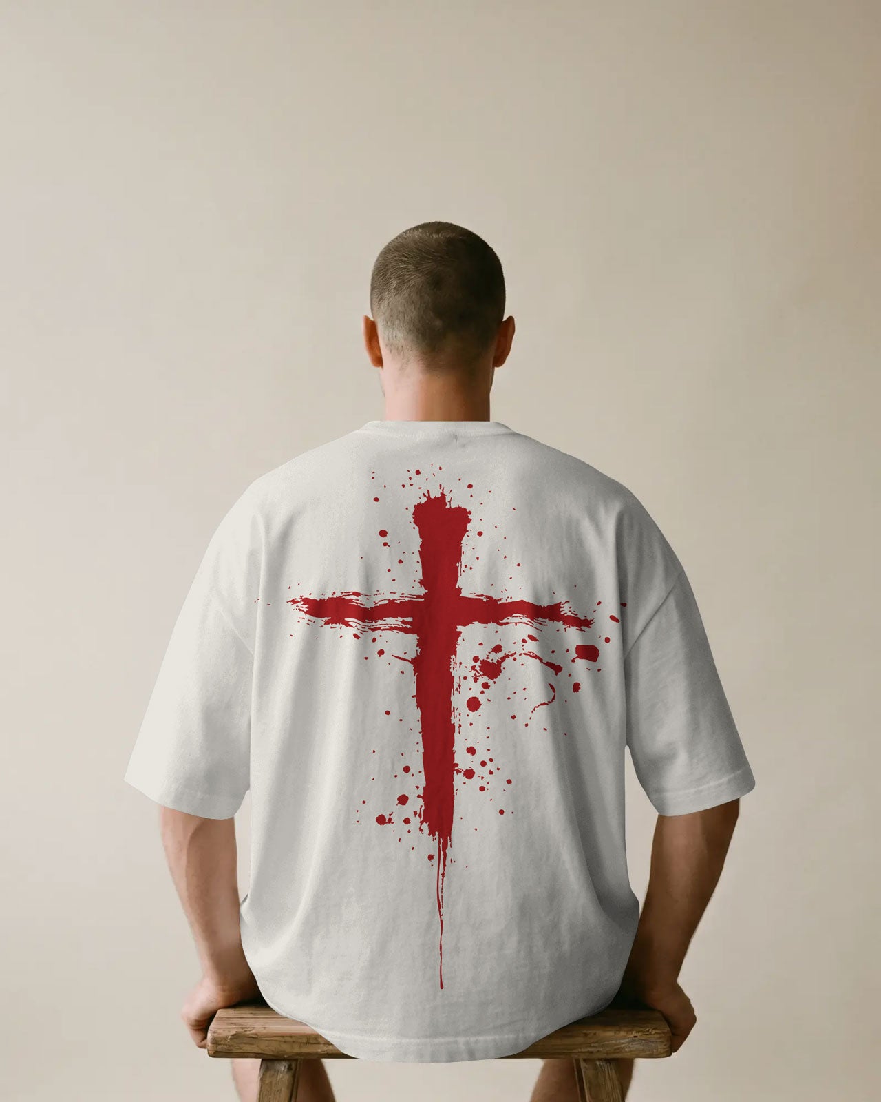 Bloodstroke Cross Oversized T-Shirt for Men