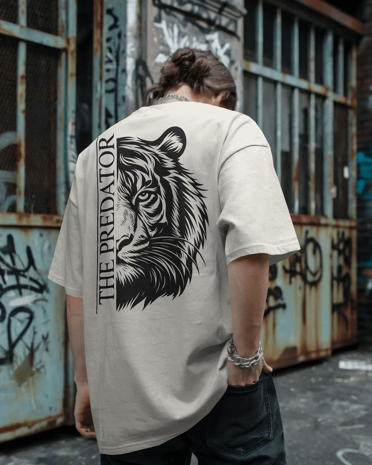 Predator Tiger Oversized T-Shirt for Men – Streetwear by Bycads