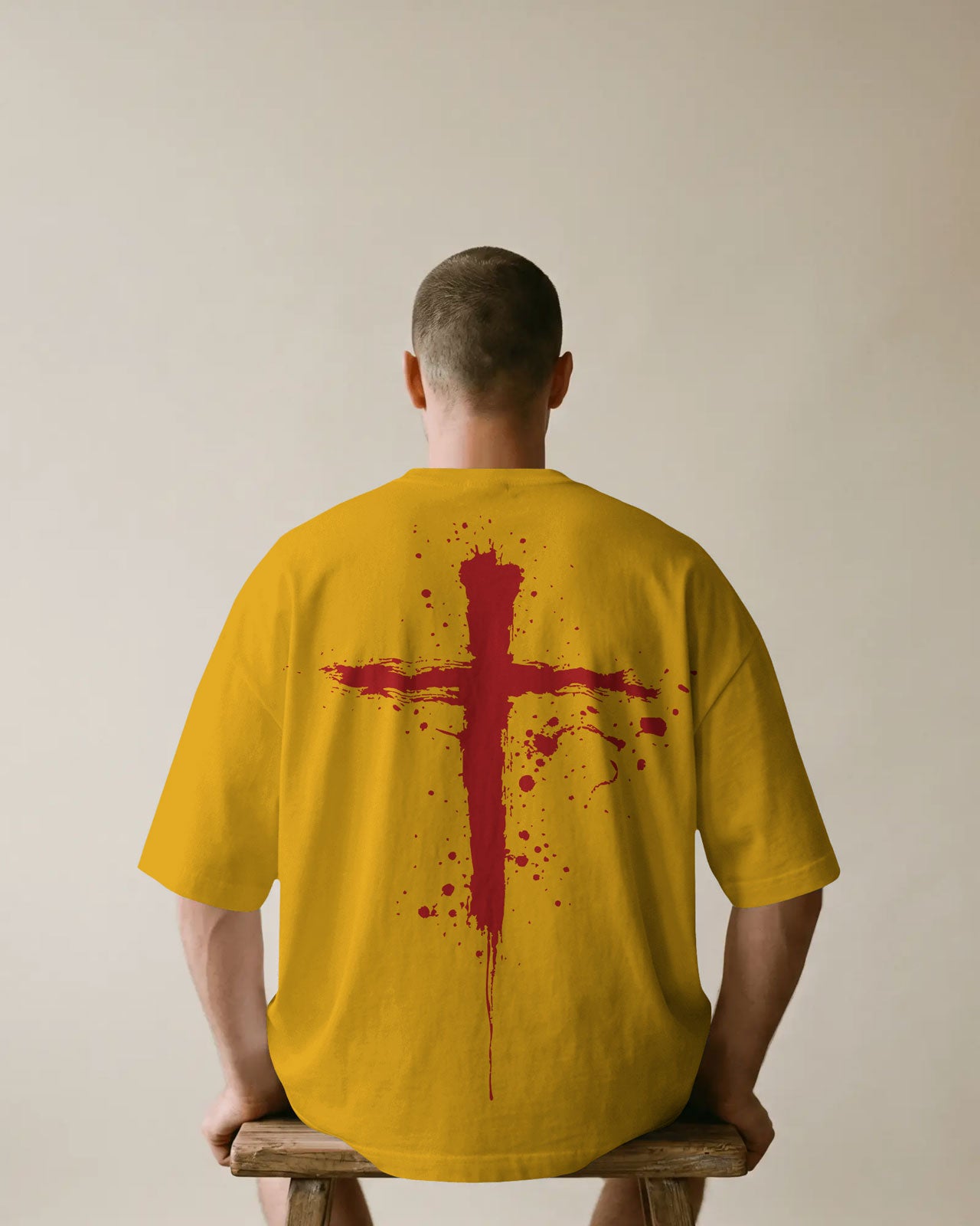 Bloodstroke Cross Oversized T-Shirt for Men