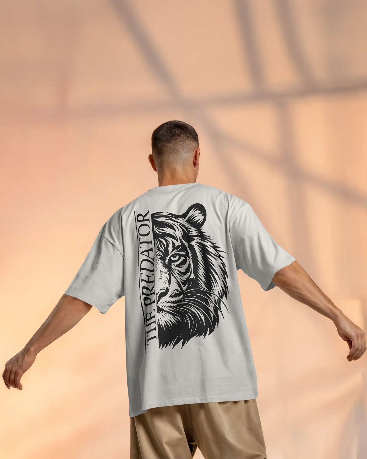 Predator Tiger Oversized T-Shirt for Men – Streetwear by Bycads