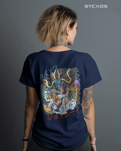 Luffy Gear 5 Joy Boy Graphic Regular-Fit Cotton Blend T-Shirt | Anime Streetwear