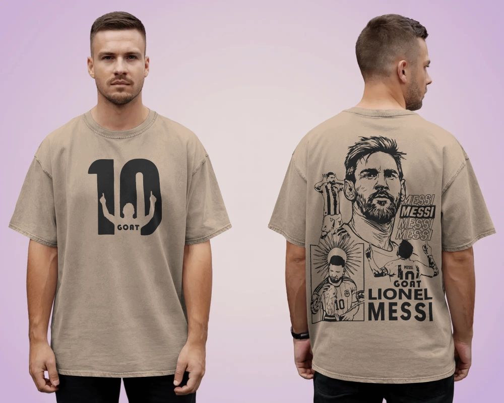 BYCADS Lionel Messi Legend  Graphic Oversized Drop Shoulder Cotton Blend T-Shirt