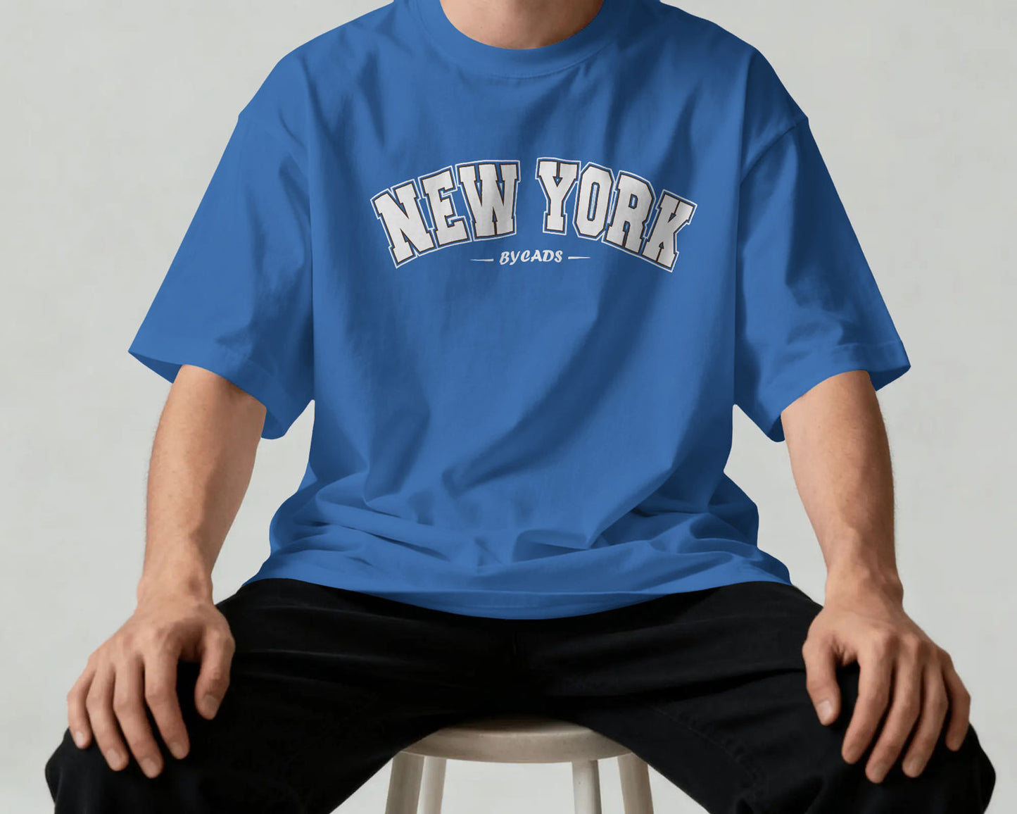 BYCADS New York Oversized T-Shirt | Cotton Blend Drop Shoulder Relaxed Fit  | Casual Streetwear Oversized T-Shirt