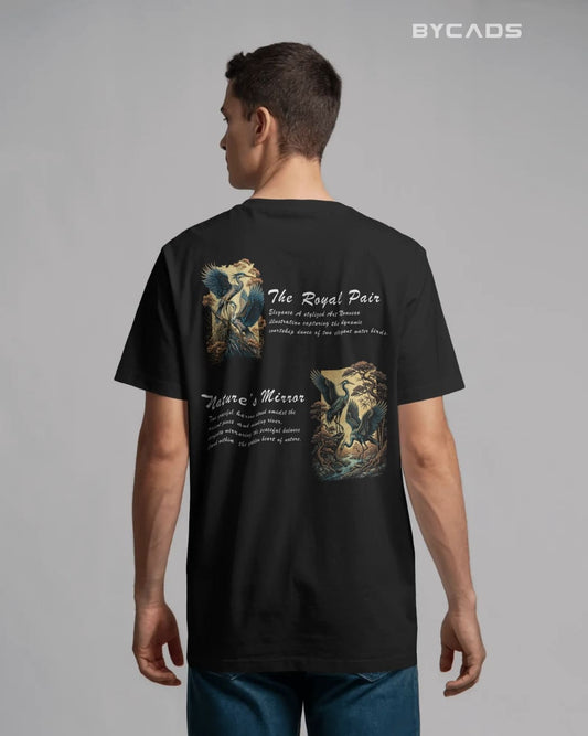 BYCADS "Nature's Mirror" Art Nouveau Heron Oversized T-Shirt