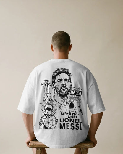 BYCADS Lionel Messi Legend  Graphic Oversized Drop Shoulder Cotton Blend T-Shirt