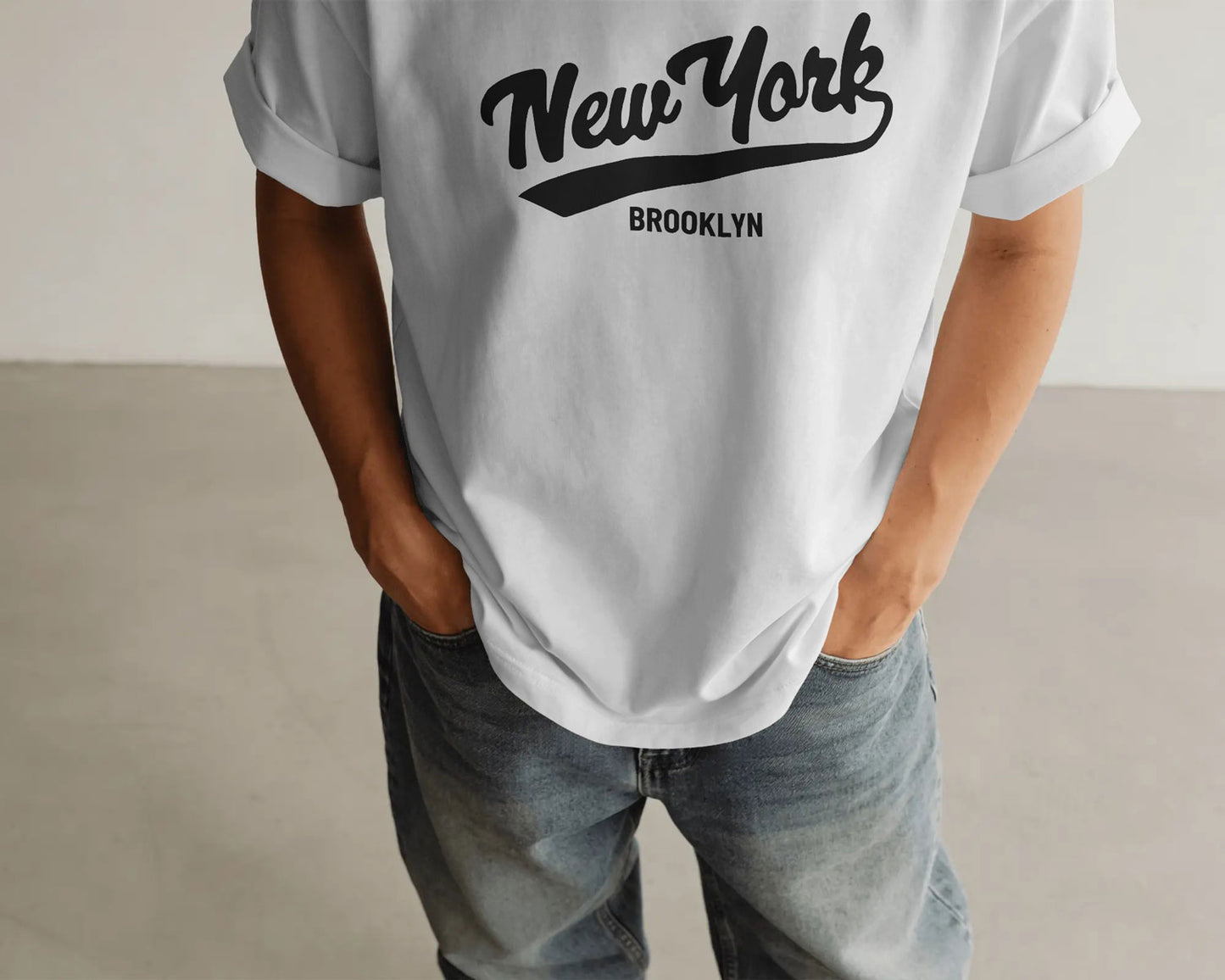 BYCADS New York Oversized Cotton Blend T-Shirt | Drop Shoulder Relaxed Fit Streetwear T-shirt