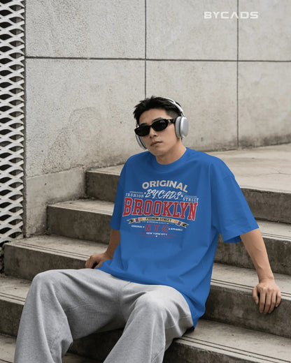 BYCADS Original Brooklyn Oversized Cotton Blend T-Shirt for Men & Women | Relaxed Fit Drop Shoulder Streetwear Tee
