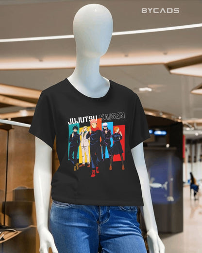 BYCADS "Jujutsu Sorcerers" Jujutsu Kaisen Anime Graphic Regular-Fit Cotton Blend T-Shirt