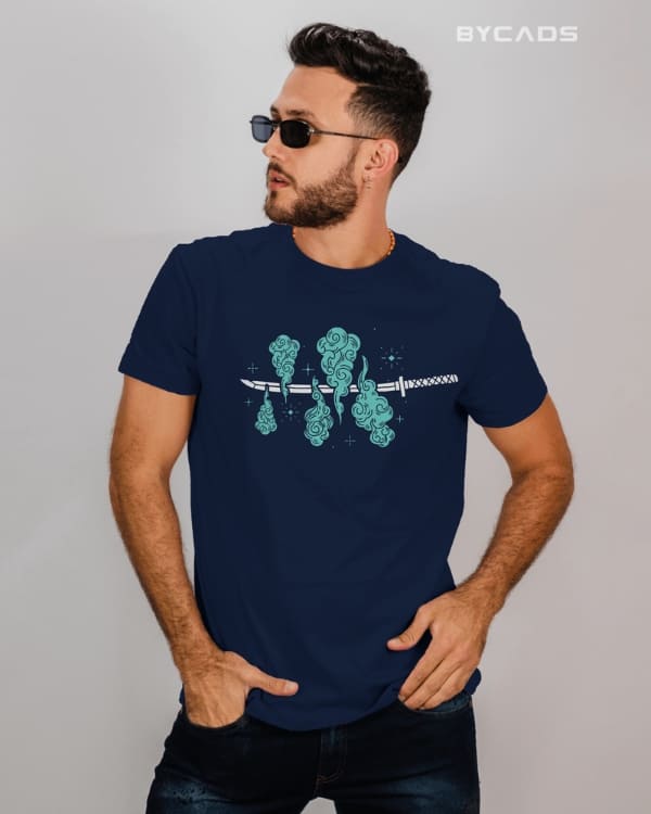Muichiro Tokito Mist Breathing Graphic Regular-Fit Cotton Blend T-Shirt | Anime Streetwear