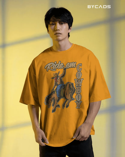 Ride ‘Em Cowboy Oversized T-Shirt for Men – Western Streetwear by Bycads