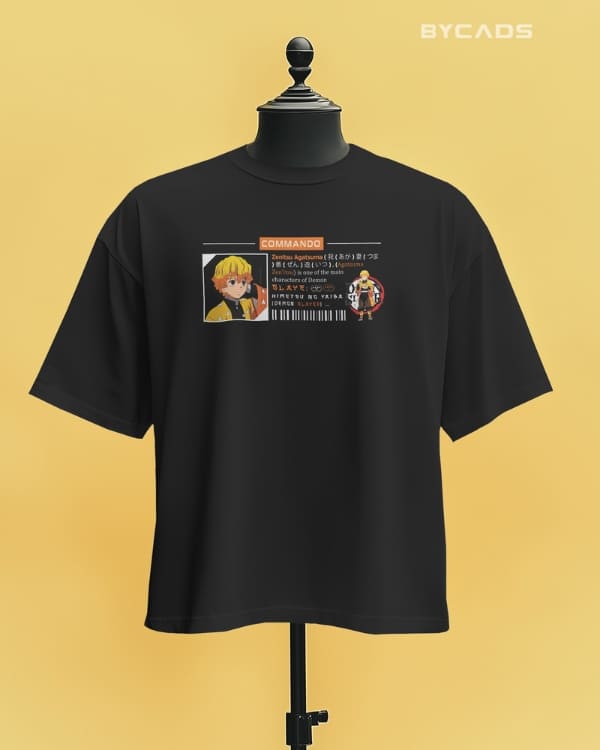 Zenitsu Agatsuma Techwear Graphic Regular-Fit Cotton Blend T-Shirt | Anime Streetwear