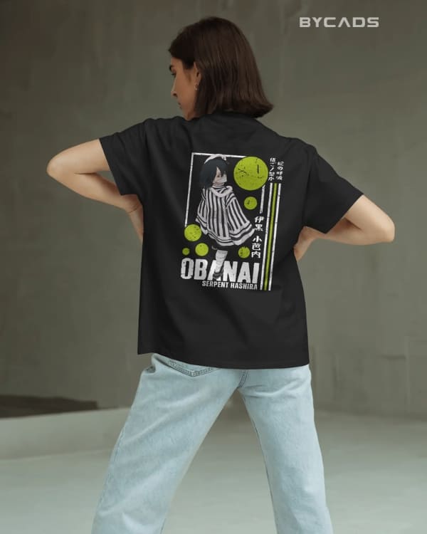 Obanai Serpent Hashira Graphic Regular-Fit Cotton Blend T-Shirt | Anime Streetwear