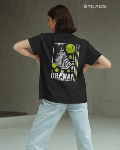 Obanai Serpent Hashira Graphic Regular-Fit Cotton Blend T-Shirt | Anime Streetwear