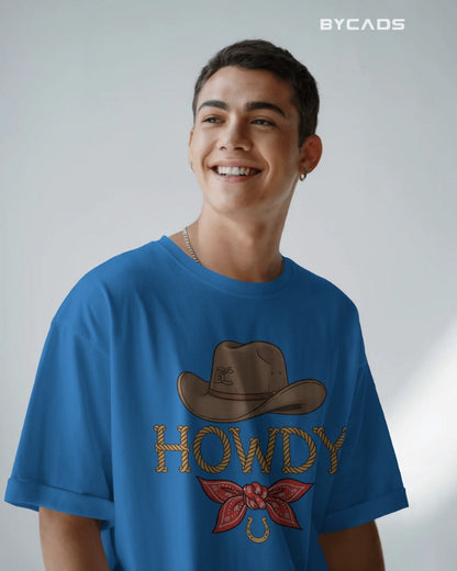 Howdy Cowboy Drop Shoulder T-Shirt  – Western Street Style by Bycads