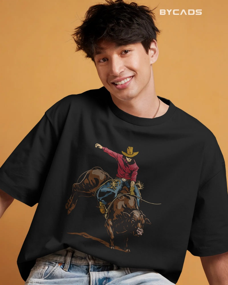 “Rough & Reckless” Cowboy Bull Ride T-shirt By Bycads