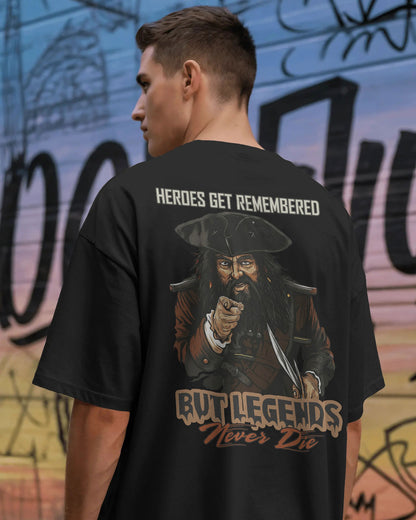 Legends Never Die Oversized Pirate T-Shirt – Bycads Street Legacy Drop
