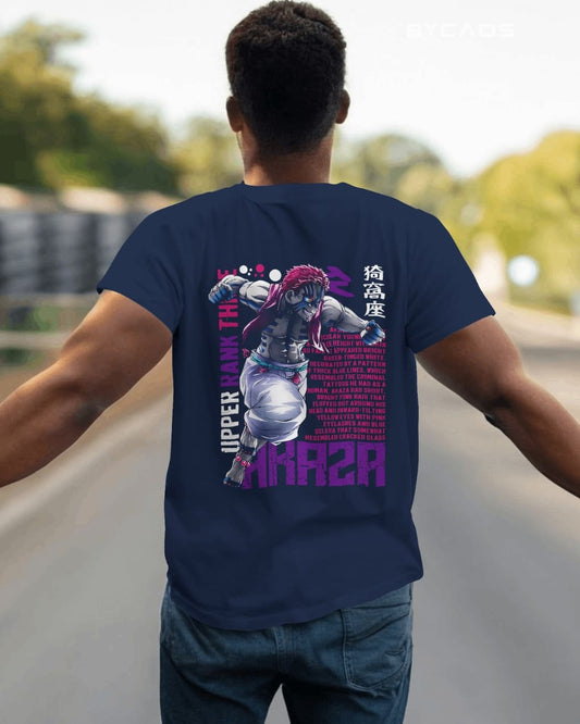 BYCADS "Upper Rank Three" Akaza Anime Graphic Regular Fit Cotton Blend T-Shirt