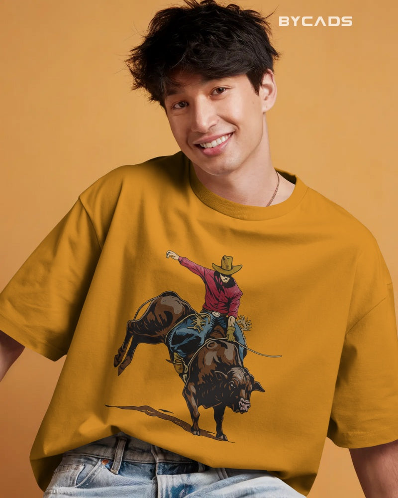 “Rough & Reckless” Cowboy Bull Ride T-shirt By Bycads
