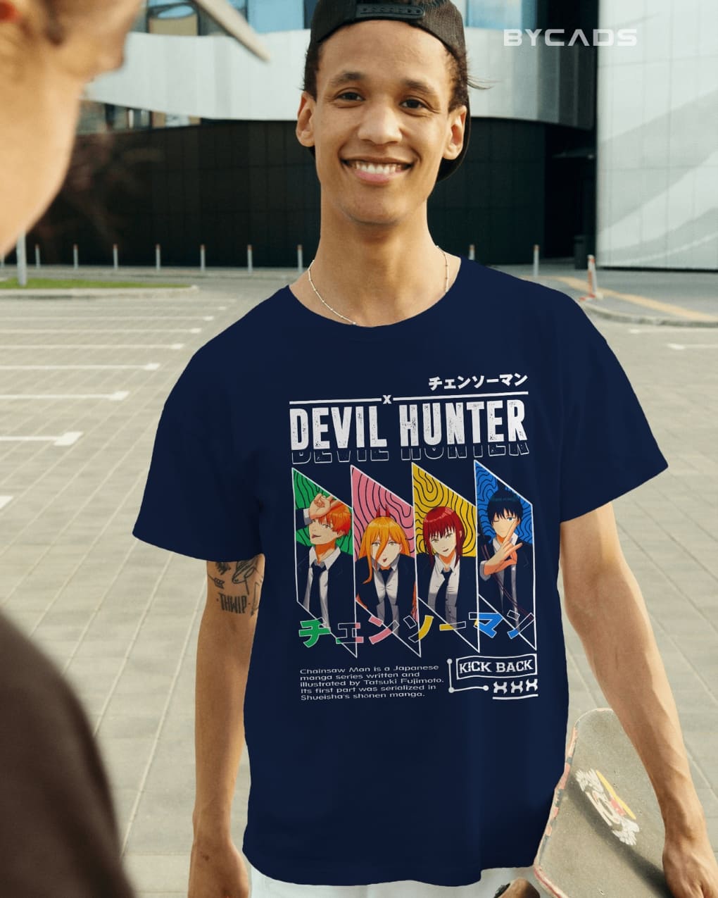 BYCADS "Devil Hunter Squad" Anime Graphic Regular-Fit Cotton Blend T-Shirt
