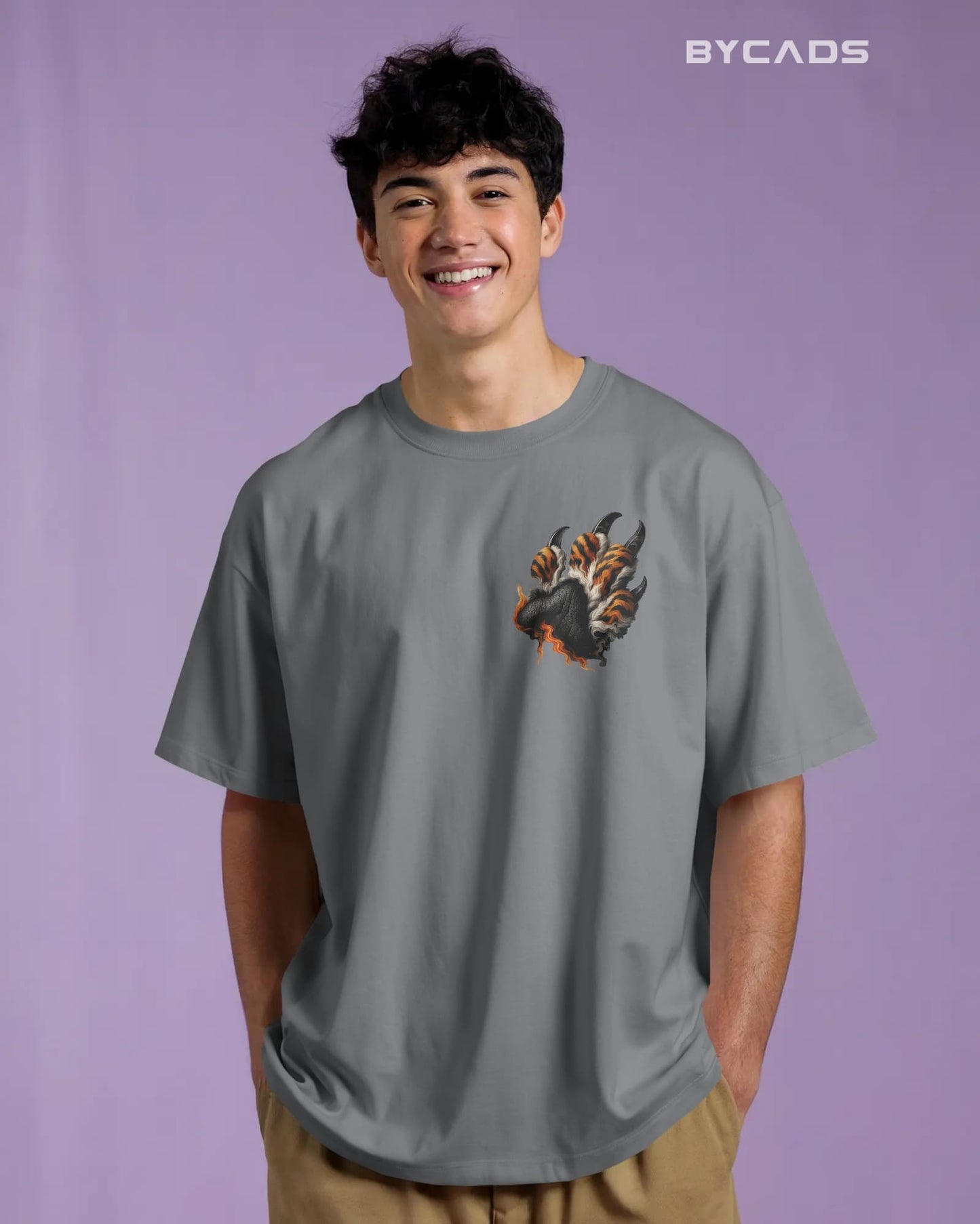 Roaring Tiger Oversized T-Shirt for Men – Fierce Streetwear by Bycads