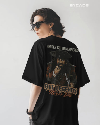 Legends Never Die Oversized Pirate T-Shirt – Bycads Street Legacy Drop