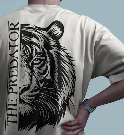 Predator Tiger Oversized T-Shirt for Men – Streetwear by Bycads