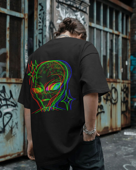 Cosmic Frequency Oversized Alien Graphic Tee