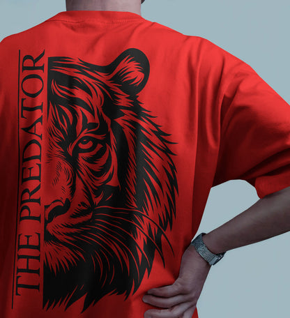 Predator Tiger Oversized T-Shirt for Men – Streetwear by Bycads