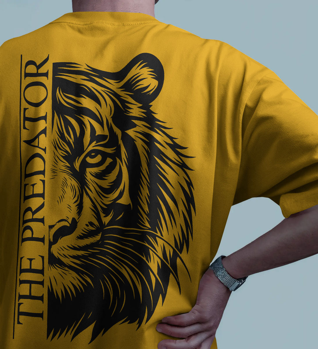 Predator Tiger Oversized T-Shirt for Men – Streetwear by Bycads